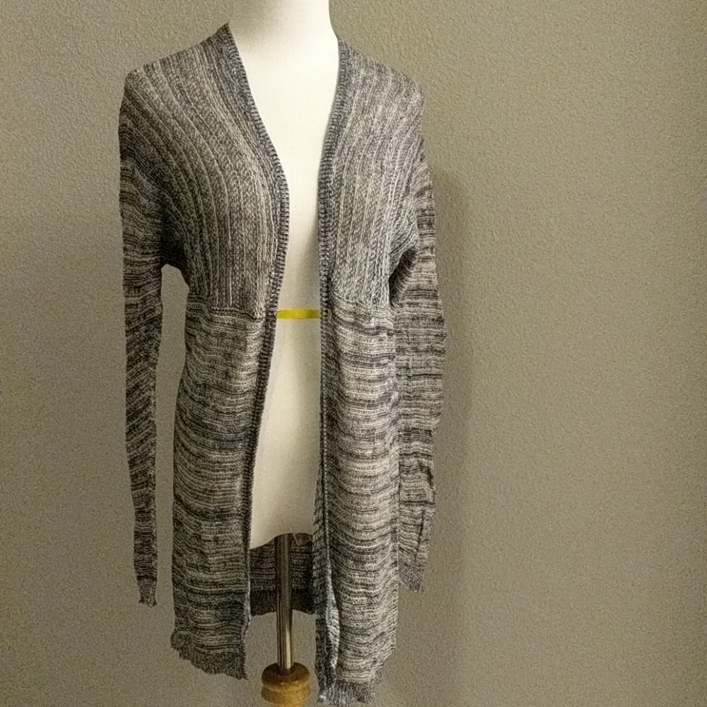 Wild Pearl Blue and White Long Cardigan
